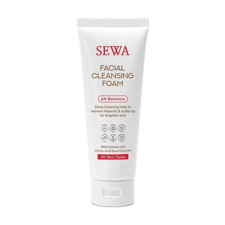 โฟมล้างหน้าเซวา SEWA Facial Cleansing Foam 100 กรัม