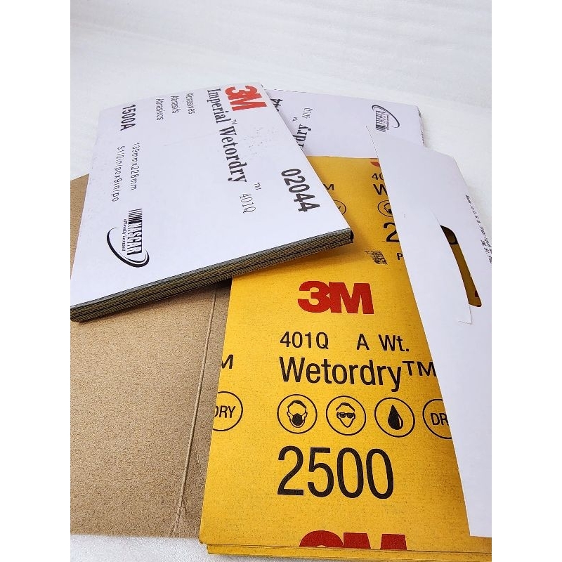 กระดาษทรายน้ำ เบอร์#2500 3m 401Q ขนาด 9×11นิ้ว 1แผ่น