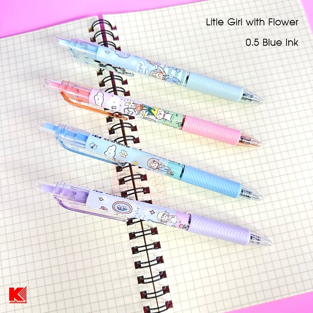 ปากกาลูกลื่น Quantum Sibbli&Flower ลาย Litle Girl with Flower 0.5 หมึกสีน้ำเงิน