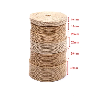 (ส่งไทย)ริบบิ้นผ้ากระสอบ10เมตรเชือกปอกระเจาธรรมชาติ เชือกปอไหมถักของขวัญ DIY แฮนด์เมด