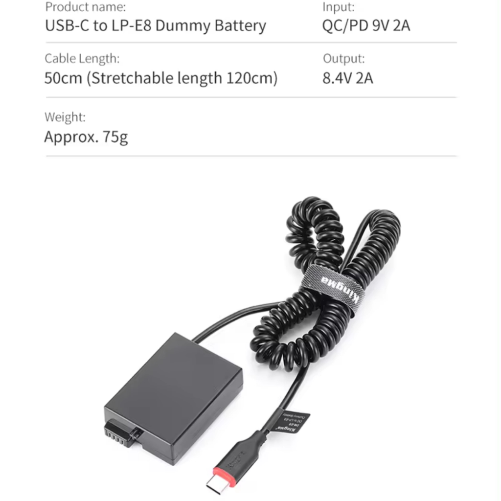 Dummy Battery LP-E8 สำหรับ Canon EOS 550D / 600D / 700D /EOS Rebel T2i