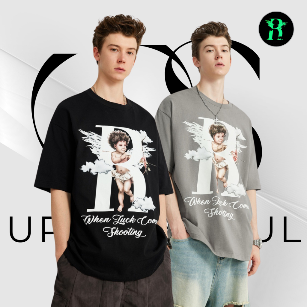 Cupid #พร้อมส่ง เสื้อยืดคุณภาพลายคิวปิด มาด้วยกัน 2 สี ดำ/เทา แอบมีความร็อคนิดๆด้วยตัว