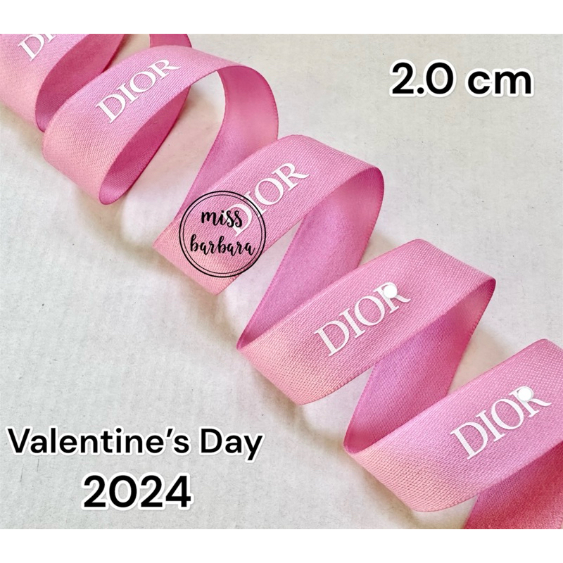 ริบบิ้นแบรนด์ Dl0R ของแท้ สีชมพูกลีบบัว  Valentine’s Day 2024