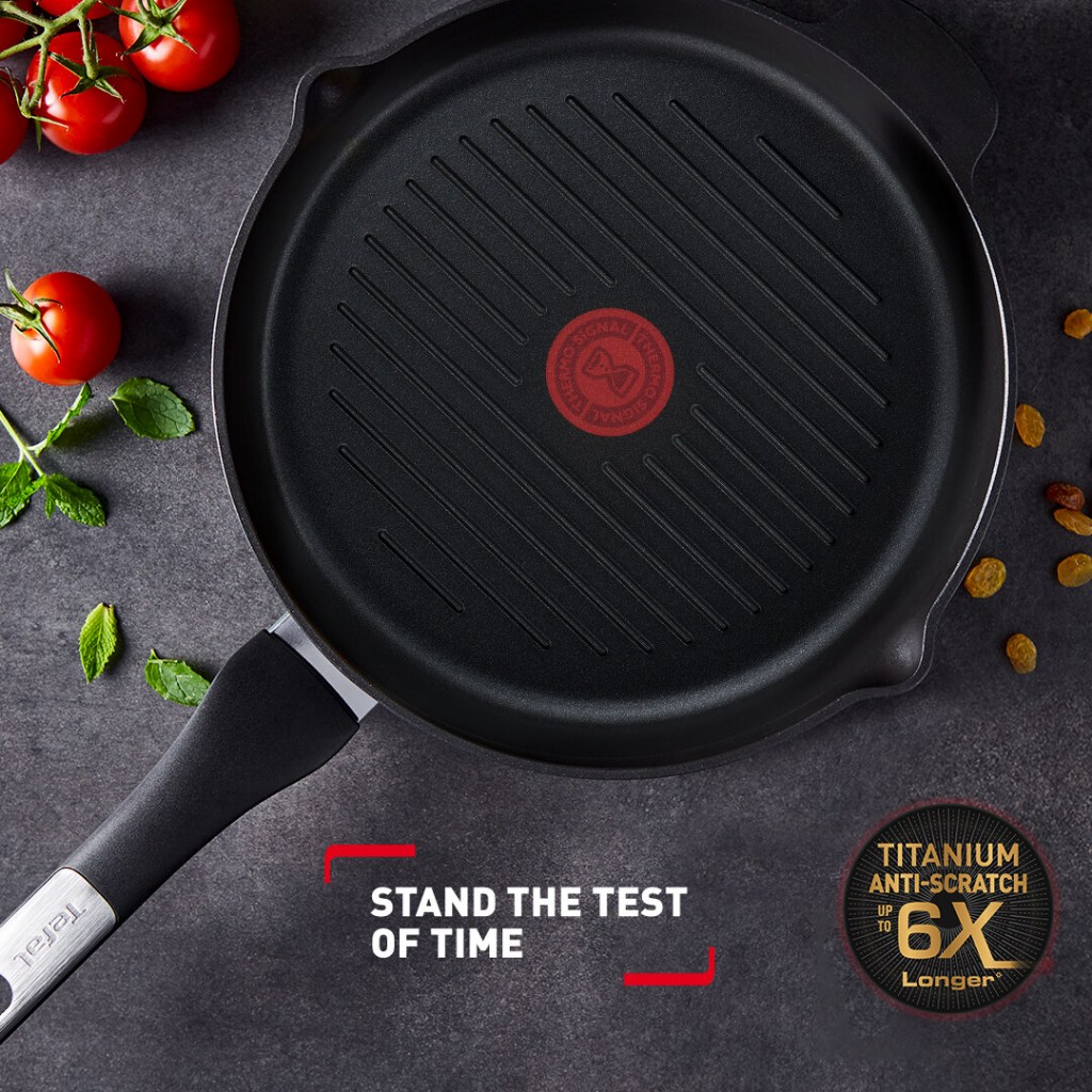 TEFAL Unlimited กระทะย่าง 26 ซม. CW-E2294074 ใช้ได้ทุกเตา เคลือบไทเทเนียม รับประกัน 2 ปี