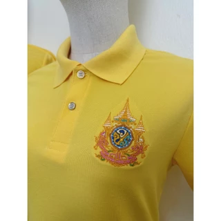 เสื้อโปโลสีเหลืองปักตรา ชาย/หญิง ครบไซส์
