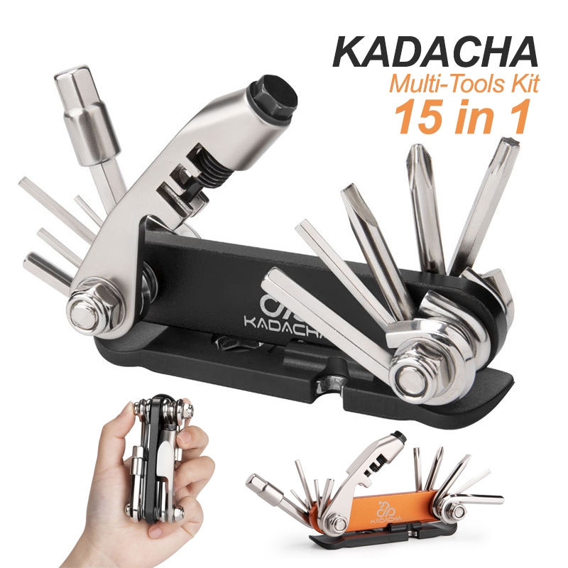 KADACHA Multi-Tools 15 in 1 ชุดเครื่องมือพกพา 15 ฟังก์ชั่นที่ใช้บ่อยๆ สำหรับจักรยาน พกพาง่าย สะดวก ครบการใช้งาน