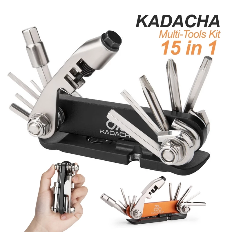 KADACHA Multi-Tools 15 in 1 ชุดเครื่องมือพกพา 15 ฟังก์ชั่นที่ใช้บ่อยๆ สำหรับจักรยาน พกพาง่าย สะดวก ครบการใช้งาน