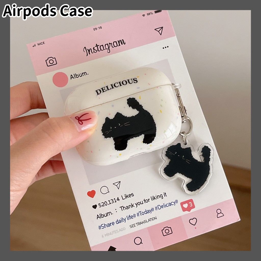 สินค้าใหม่ เคส สำหรับ Airpods 3 เคสหูฟัง AirPods 1/2/3/Pro/Pro2 เคสป้องกันการหล่น แฟชั่น น่ารัก แมว Cute Case