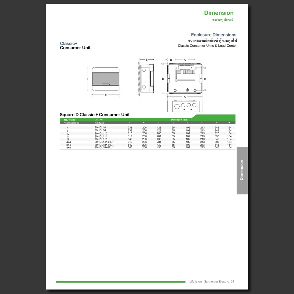 ตู้คอนซูมเมอร์ 2 สาย 6 ช่อง S9HCL16 Schneider - รูปที่ 6