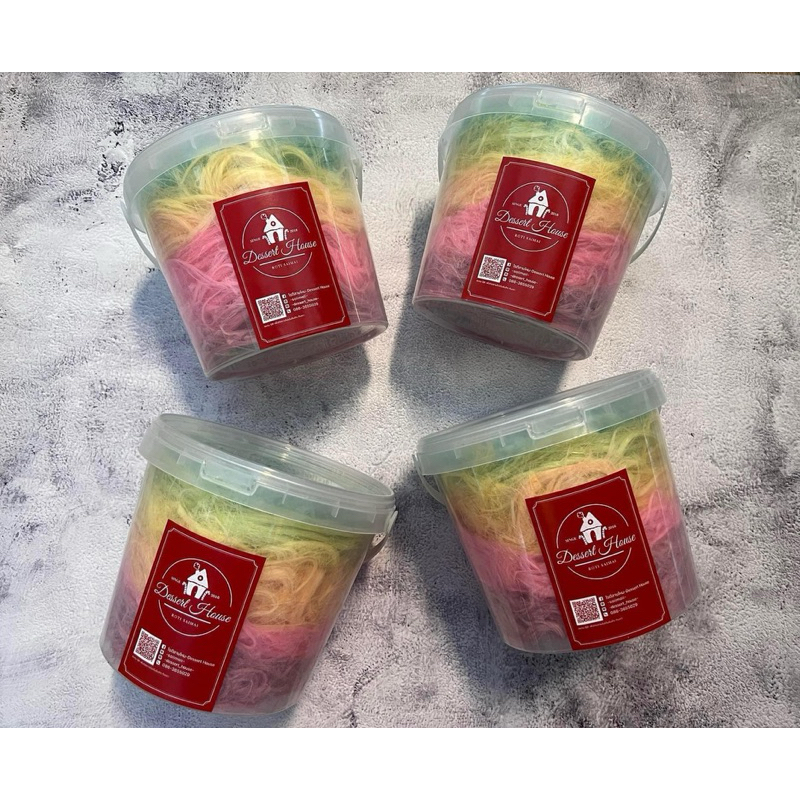 Dessert Houseโรตีสายไหมพร้อมแป้ง ซีลสูญญากาศอย่างดี น้ำหนัก 1000 กรัม