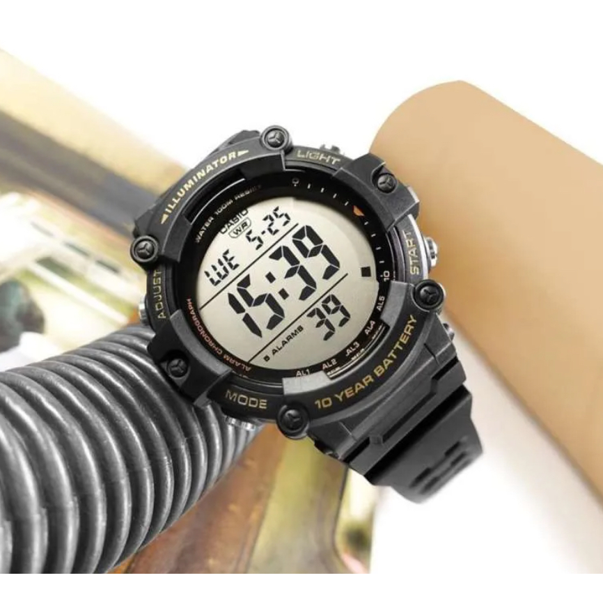 casio ของแท้ประกันศูนย์ นาฬิกาคาสิโอ กันน้ำ100m ผู้ชาย รุ่น AE-1500WH, AE-1500WHX / SMILEYTIME ประกันศูนย์cmg/c-thong