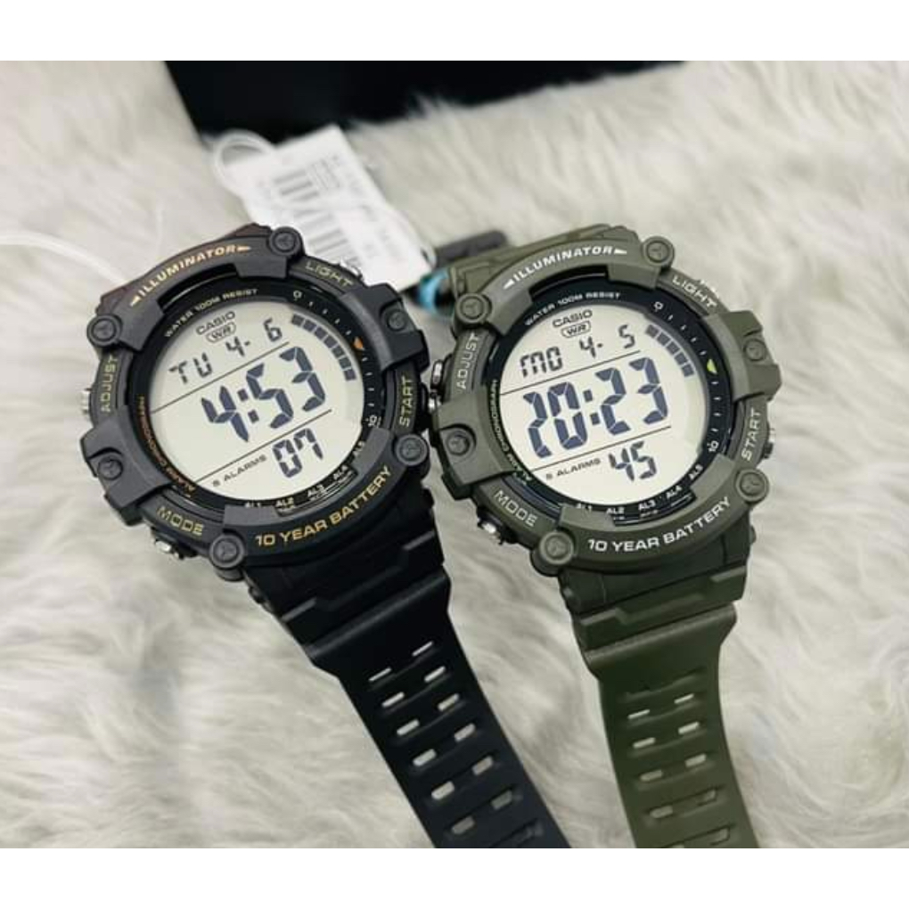 casio ของแท้ประกันศูนย์ นาฬิกาคาสิโอ กันน้ำ100m ผู้ชาย รุ่น AE-1500WH, AE-1500WHX / SMILEYTIME ประกันศูนย์cmg/c-thong