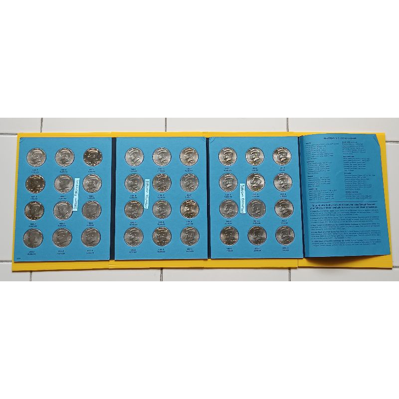 อัลบั้มเหรียญ John F. Kennedy Half Dollar ปี 1986-2003 PD ทั้งหมด 36 เหรียญ
