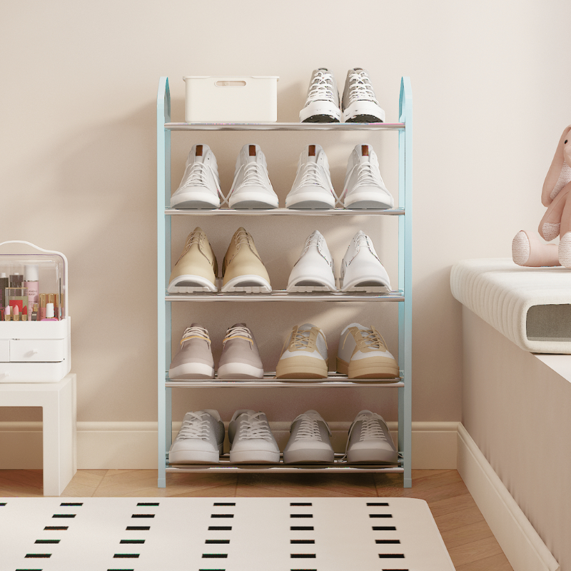 E-item ชั้นวางรองเท้า ชั้นสแตนเลส พลาสติกPP หอพักออฟฟิศนักศึกษา ราคาประหยัด มี 4-5 ชั้น มี 4 สี A334 - รูปที่ 6