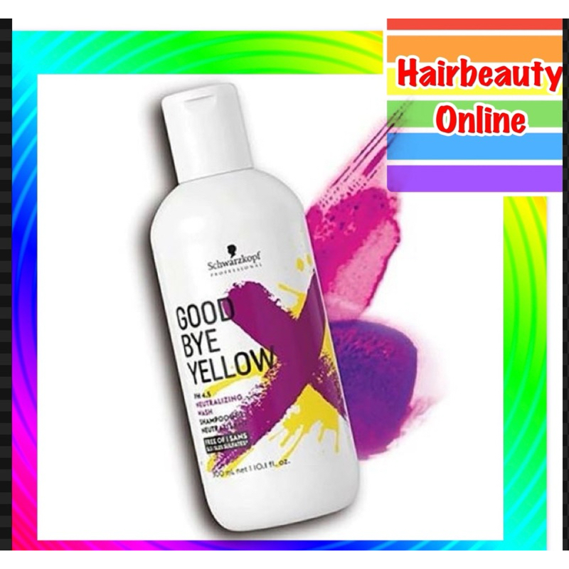 #Schwarzkopf #Goodbye #Yellow #Shampoo #แชมพูผมทำสี โทน #เทา #ฆ่าประกายส้มเหลือง 300 มล