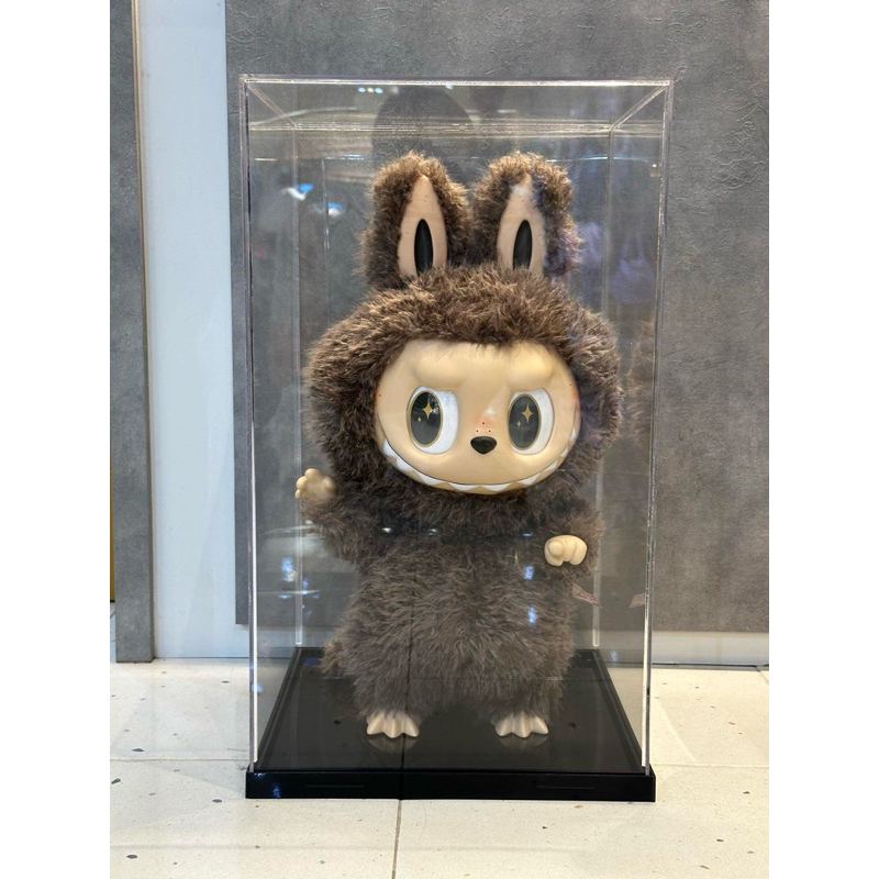 พร้อมส่ง - กล่องอะคริลิค ฐานดำ ขนาด 35*35 สูง 60 กล่องใส่ Labubu - zimomo กล่องครอบโมเดล