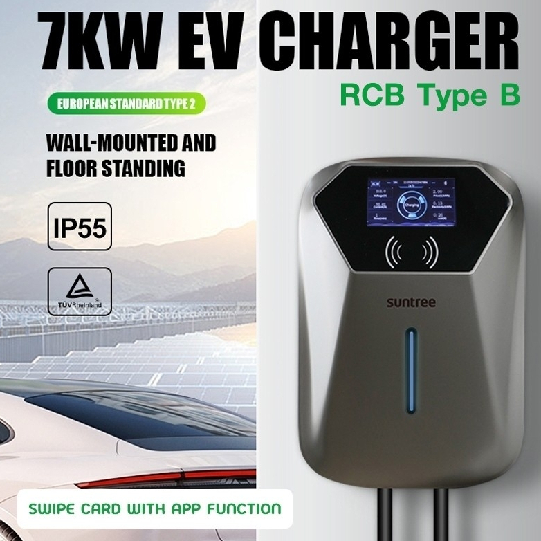 เครื่องชาร์จรถยนต์ไฟฟ้า Suntree EV Charger 7KW/32A 4.3 Inch LCD Type 2 /// Suntree EV Charger 22KW 3