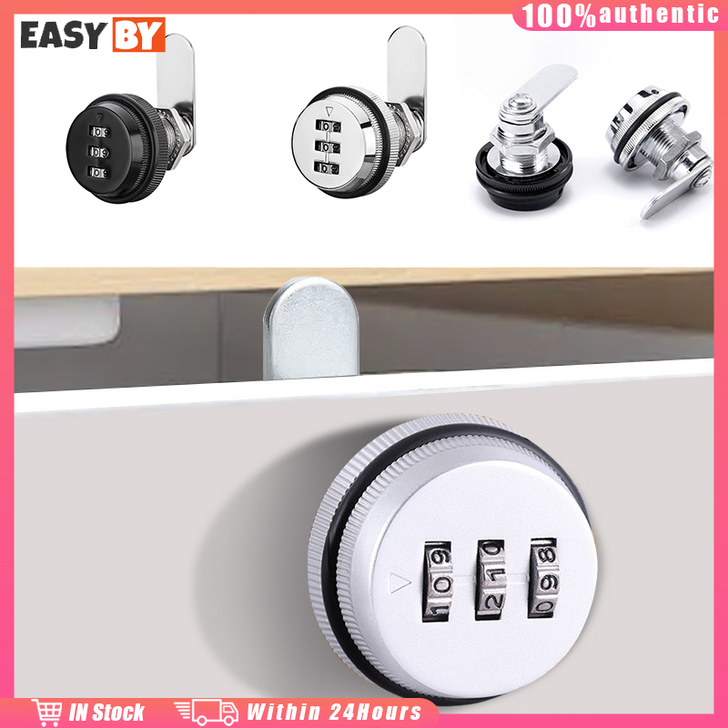 จัดส่งรวดเร็ว อุปกรณ์ล็อคตู้ สำหรับตู้จดหมาย ตู้เสื้อผ้า 20/30mm แบบใส่รหัสผ่าน โลหะผสมสังกะสี สีดำ 