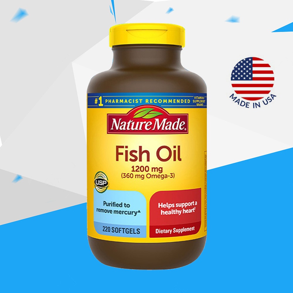 (Exp.04/2028)Nature Made Fish Oil 1200 mg 220 เม็ด