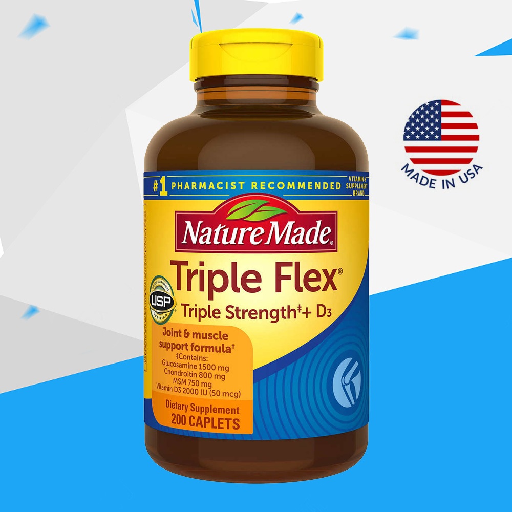 (Exp.06/2026)Nature Made TripleFlex Triple Strength + D3 200 Caplets