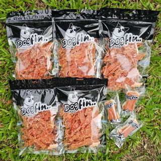 Dogfin ไก่อบแห้งขนาด 350 กรัม โปร 5 ถุง (1,750 กรัม) พร้อมของแถมเลือกได้ ขนมสำหรับสุนัขทุกสายพันธุ์