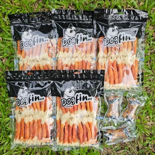 Dogfin ไก่อบแห้งขนาด 350 กรัม โปร 5 ถุง (1,750 กรัม) พร้อมของแถมเลือกได้ ขนมสำหรับสุนัขทุกสายพันธุ์