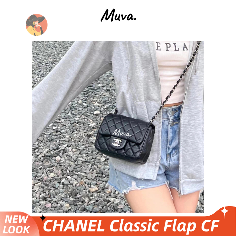 ชาแนล👜Chanel Classic Flap CF MINI Women/Shoulder Bag กระเป๋าโซ่/กระเป๋าคลัช/ฝางแฟตแมน/กระเป๋าแมสเซนเ