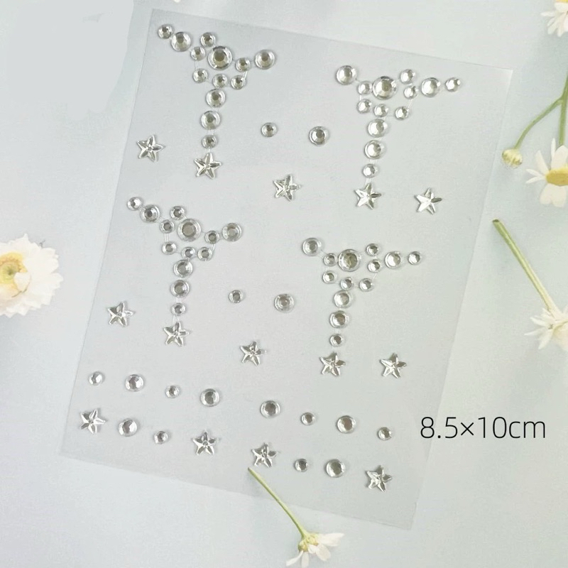 [ร้านไทยพร้อมส่ง🇹🇭จัดส่งเร็ว] สติ๊กเกอร์เพชรติดหน้าคริสตรัลติดหน้า มีกาวในตัว ลายหยดน้ำตา แฟนซีน - รูปที่ 3