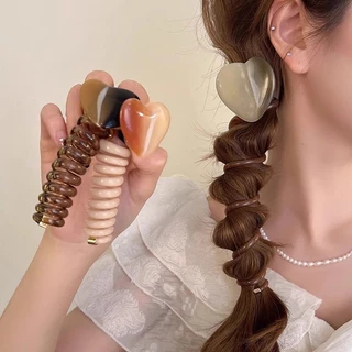 Love Phone ยางรัดเกลียวโทรศัพท์หัวใจ ยางรัดผม