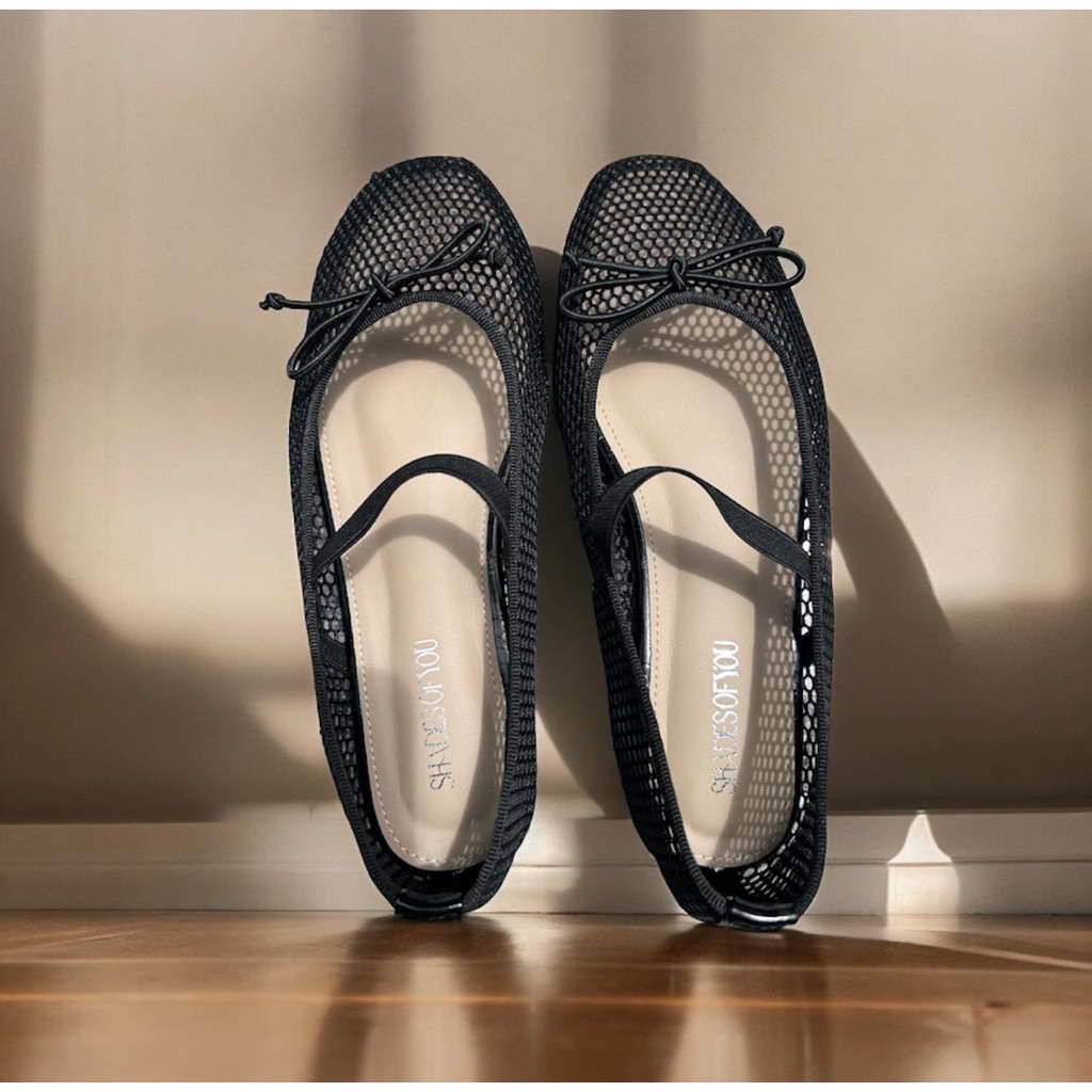 พร้อมส่งจากไทย Shadesofyoubkk Xavier&Xena mary jane shoe รองเท้าแมรี่เจนตาข่ายแต่งโบว์