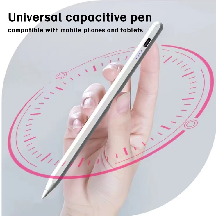 สีขาว ปากกา Capacitive อินเตอร์เฟซ Type-C  แบบเปลี่ยน สําหรับโทรศัพท์มือถือ แท็บเล็ต IOS Android Windows