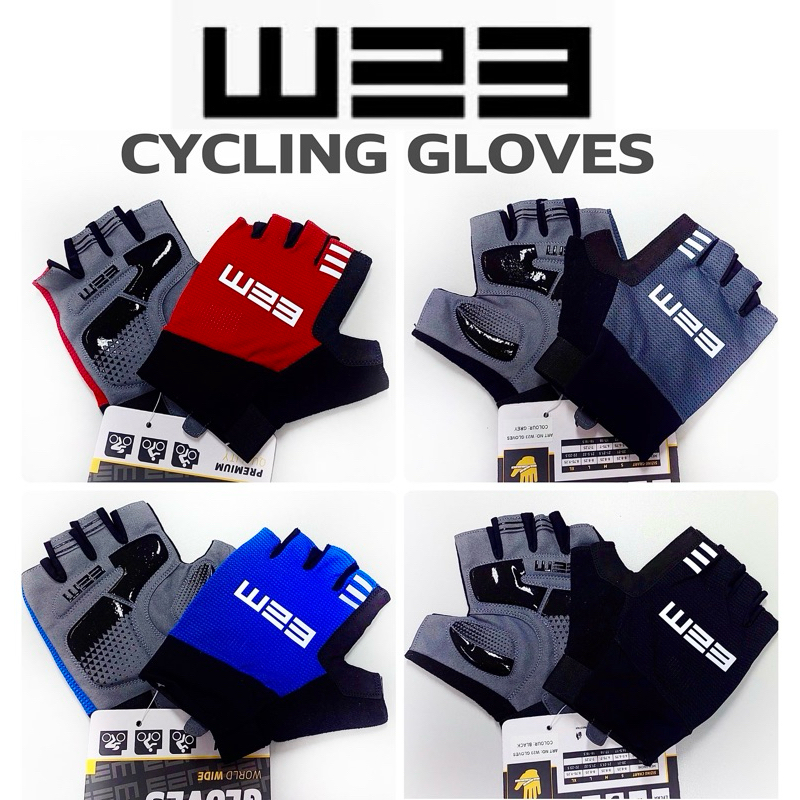 New2025 ถุงมือจักรยาน W23&FORCE Gel size S M L XL 2XL  ระบายเหงื่อได้ดี ให้ความยืดหยุ่นสูง