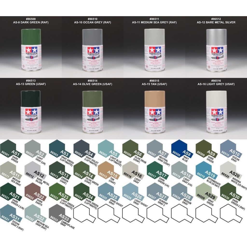 สีสเปรย์ทามิย่า #86509 AS-9 #86510 AS-10 #86511 AS-11 #86512 AS-12 #86513 AS-13 #86514 AS-14 #86515 AS-15 #86516 AS-16