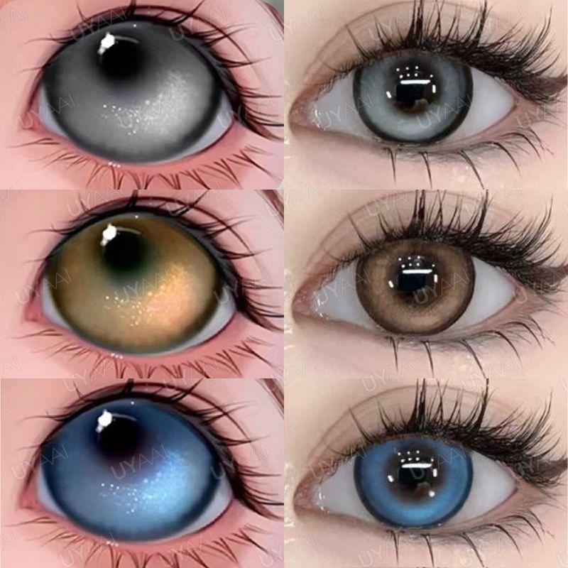 2PCS/1Pair คอนแทคเลนส์สี มีค่าสายตา 0.00~-6.00 BUBBLE รายเดือน ชุดคอนแทคเลนส์ รายเดือน ปริมาณน้ำ 42% Contact Lens 14.5mm