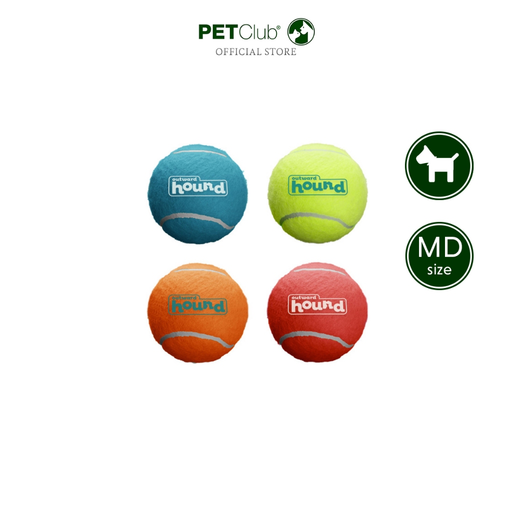 [PETClub] Outward Hound Squeaker Ballz - ลูกเทนนิส ไซส์กลาง 4 ลูก