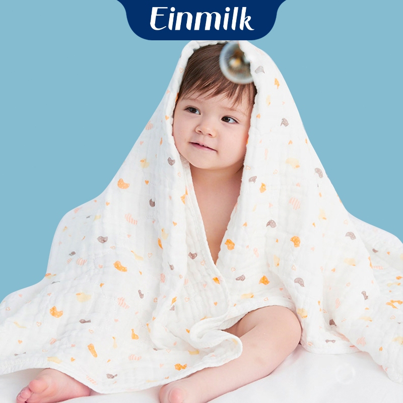 [Einmilk]ผ้าเช็ดตัวเด็ก ผ้าขนหนูอาบน้ำเด็กวัยหัดเดิน Super Soft 6 ชั้น คอตตอน 100% cotton