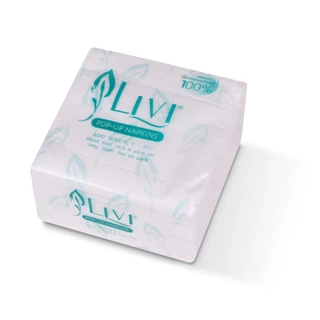 LIVI กระดาษชำระป็อปอัฟ ทิชชู่ กระดาษทิชชู่ (Virgin)