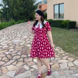 (❤️อกถึง 50") Baby Collar Dress เดรสสาวอวบ ชุดสาวอวบ