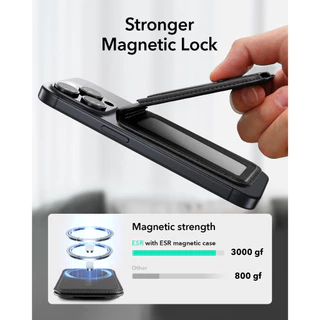 ESR ที่ใส่บัตรติดหลังมือถือแบบตั้งได้ รุ่น HaloLock Vegan Leather Wallet Stand with Finger Loop