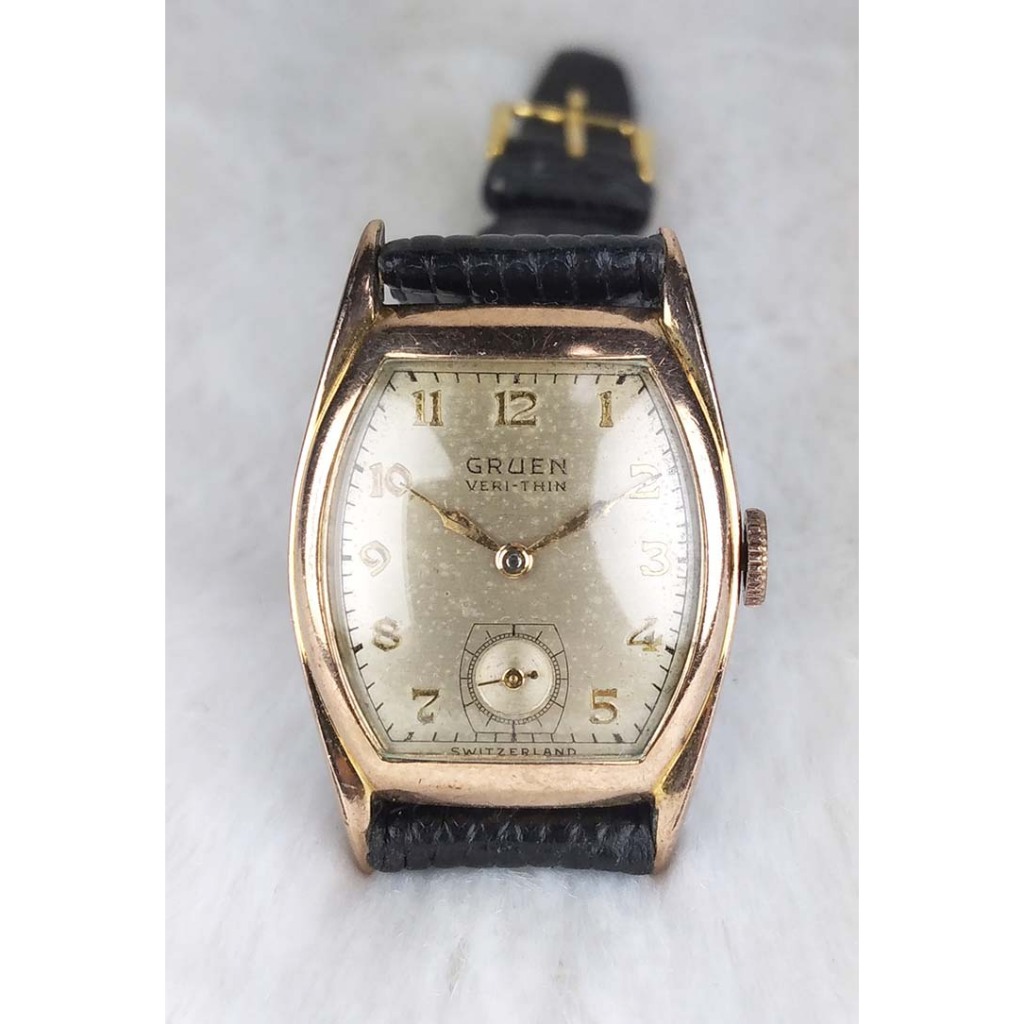 220310-GRUEN ตัวเรือนหุ้มทอง Pink Gold 10 K GF. ระบบไขลาน