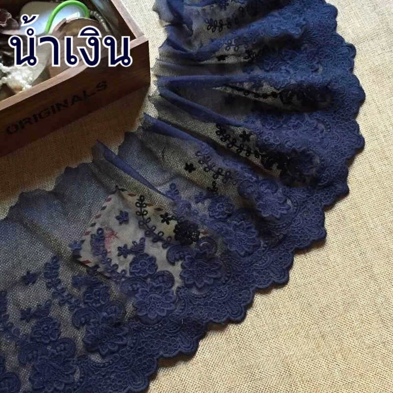 ผ้าลูกไม้ขอบตาข่ายคุณภาพสูง สำหรับงานDIY ตกแต่งเสื้อผ้าและกระโปรง แบบทำมือ สวยงาม ราคา ถูกที่สุด ดีลบีเคเค แกลเลอรีภาพที่ 5