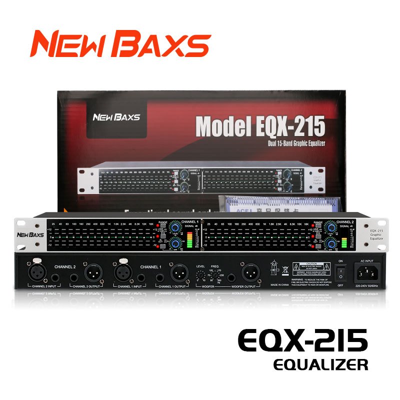 Newbaxs【COD】EQX-215/EQX-231 มืออาชีพพร้อมอินเทอร์เฟซเอาท์พุตซับวูฟเฟอร์อิสระ EQ ประสิทธิภาพอีควอไลเซ