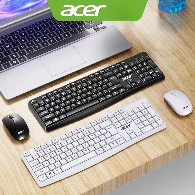 Acerชุดคีย์บอร์ดและเมาส์ไร้สายคีย์บอร์ดและเมาส์ USB เงียบ คอมพิวเตอร์ตั้งโต๊ะ โน๊ตบุ๊ค เกมสำนักงานโดยเฉพาะ(ไม่มีภาษาไทย)