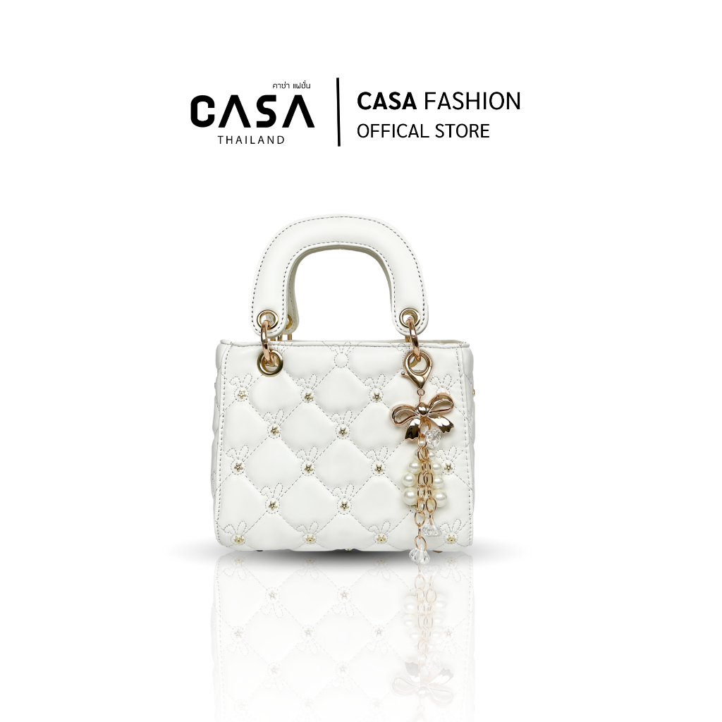 CASA Thailand กระเป๋าสะพายข้างผู้หญิง สไตล์ Paris มีหลายสีให้เลือก สีดำ,สีขาว,สีชมพู รุ่น CM0007