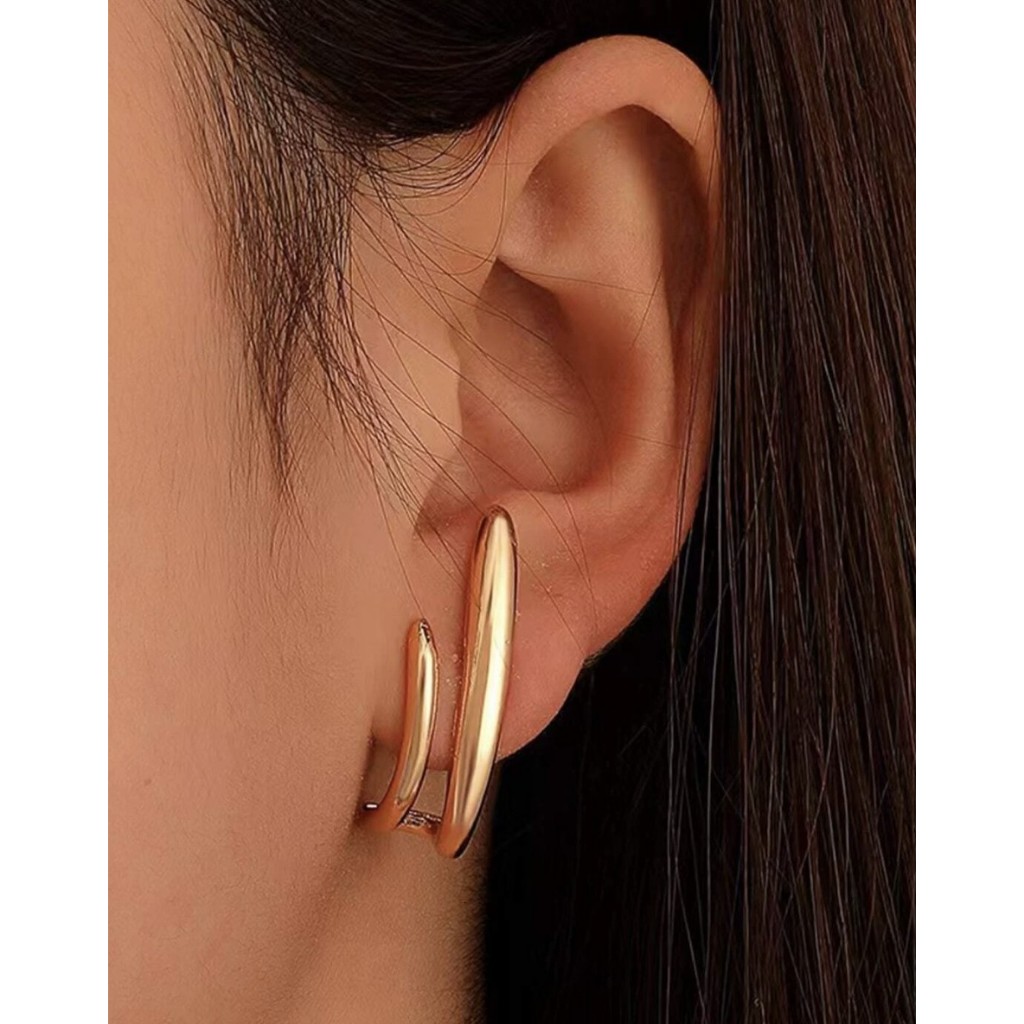 KYM.vibes - cactus earrings ต่างหูดีไซน์แบบครอบ ต่างหูมินิมอล