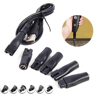 อะแดปเตอร์สายชาร์จ USB DC แบบเปลี่ยน สําหรับปัตตาเลี่ยนตัดผม DC5.5_ 2.1 มม. 1 ชุด