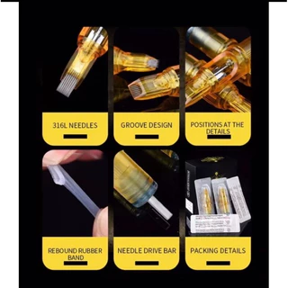 เข็มฮอค Yellow dragon เดินเส้น ลงสีลงเงา หน้าโค้ง หน้าตรง RL RM RS M1