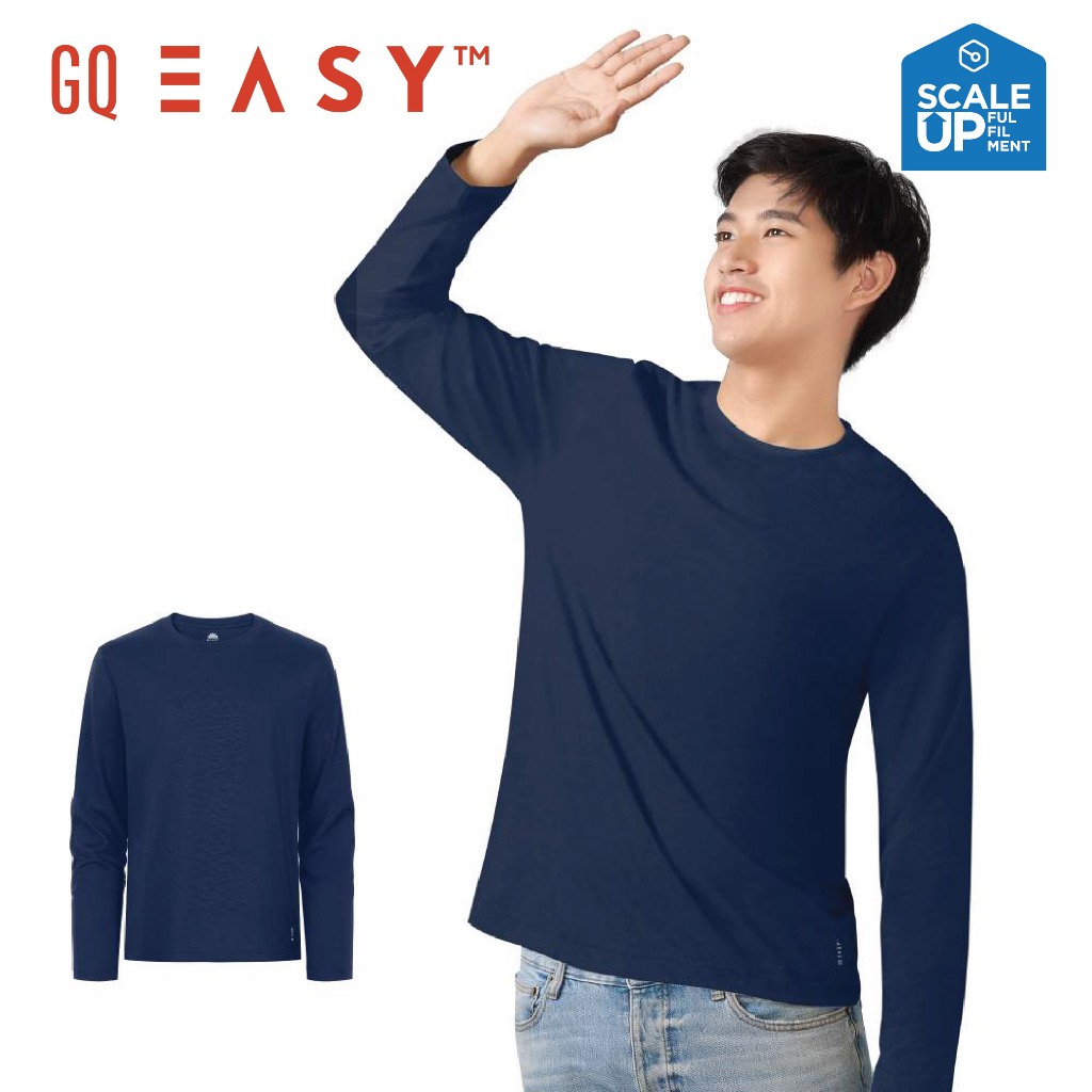 GQ Easy เสื้อกันยูวี เสื้อยืด เสื้อคอกลม แขนยาว สีกรม ของแท้ 💯%