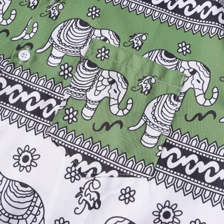 1099#เสื้อฮาวาย Hawaii พิมพ์ลาย ช้างมะลิ แนววินเทจ ทรงหลวม ใส่สบาย