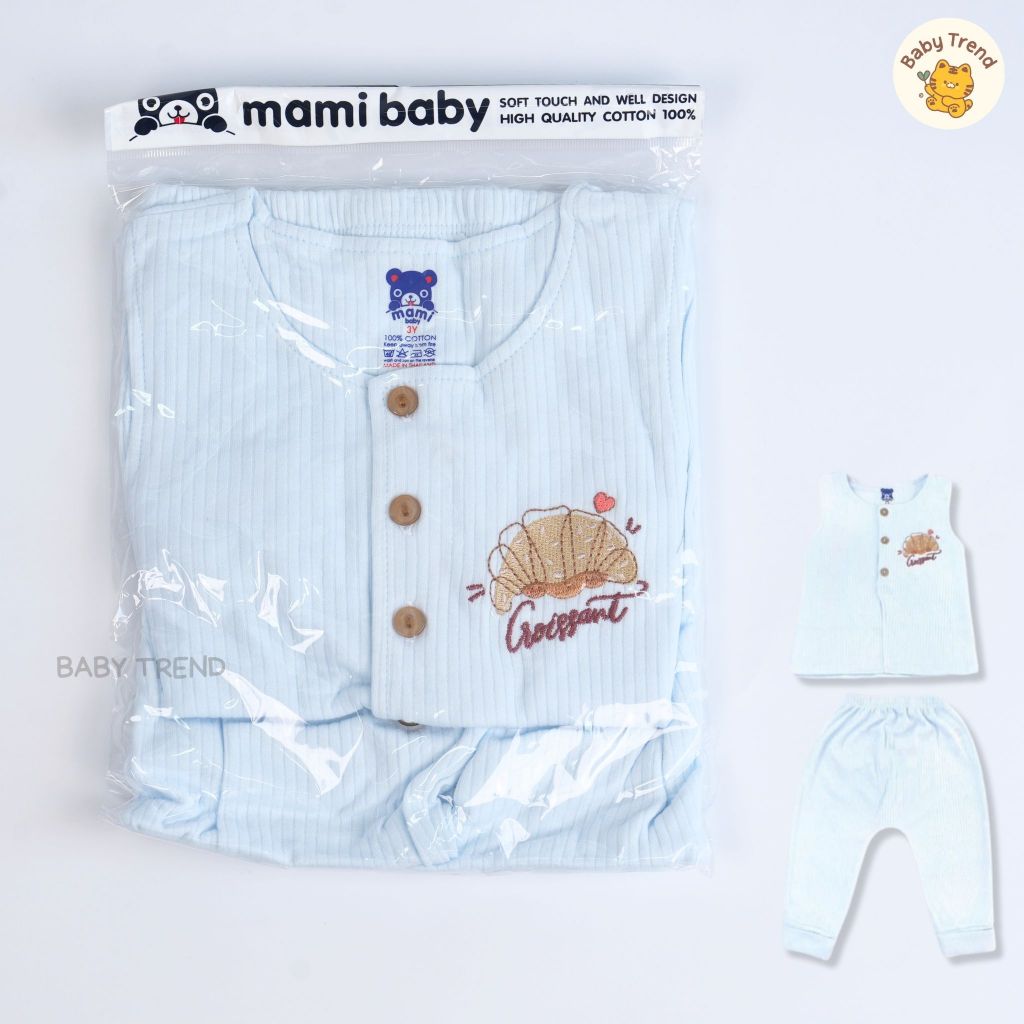 Mami Baby ชุดเด็ก 3-5 ขวบ เสื้อกล้าม+กางเกงขายาว ผ้าคอตตอนหนานุ่มใส่สบาย